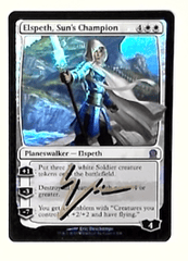 V1198: Elspeth, Sun's Champion: LP: Theros: Signed/Autographed: Eric Deschamps: Gold W/Black